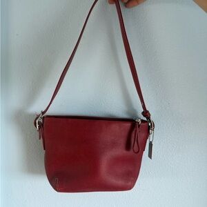 Mini Coach Burgundy Red Leather Shoulder Bag